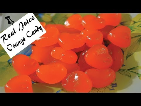 सन्तरे के जूस से बनाये सन्तरे की गोली  | Orange juice candy | Orange candy | How to make candy