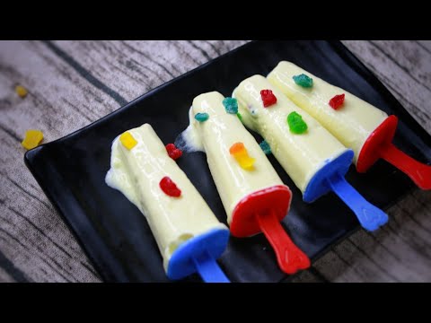 Custard Ice Cream Recipe | Custard Popsicle Recipe | Custard Candy Recipe