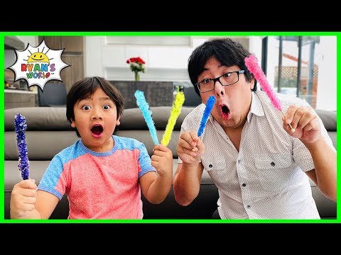 How To Make Rock Candy DIY Science Experiment with Ryan's World!!!!