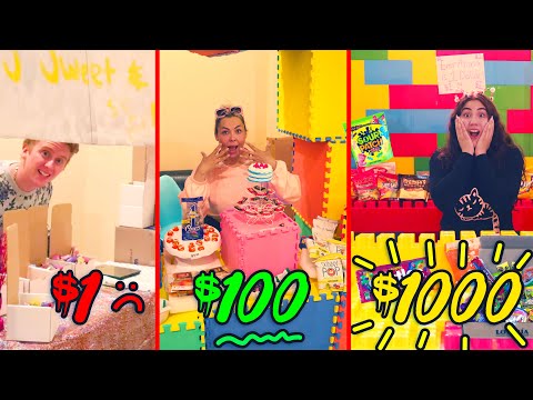 $1 VS $1000 CANDY STORE! Who can make the best candy store