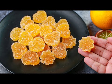 Orange Gummy Candy | Orange Jujubes Recipe | Jello Candy Recipe | Yummy