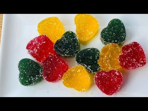 গামি ক্যান্ডি | Gummy Candy Recipe | Homemade Jello Candy Recipe | Jujubes Recipe