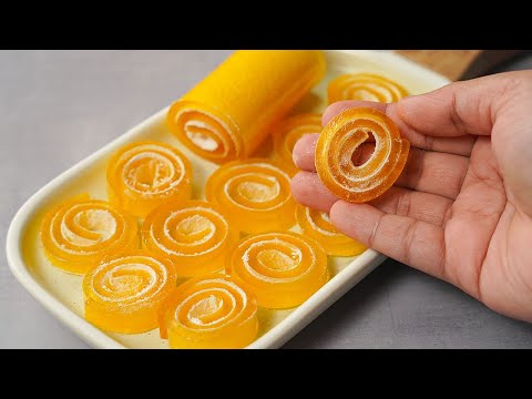 Orange Roll Candy | 3 Ingredients Orange Candy Recipe | Yummy