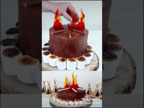 Camp Fire Cake Decorating EASY Sugar CANDY Recipe and Sugar Glass ❤️