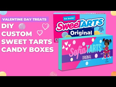 How To Create Custom Valentine Day Treats – Sweet Tarts Candy Box Labels| Custom Party Favors