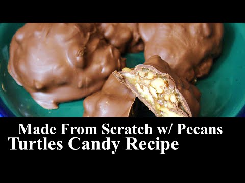 Easy Homemade Turtles Candy Recipe with Pecans and Caramel | Candy | The Southern Mountain Kitchen