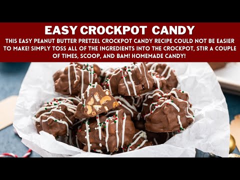 Chocolate Peanut Butter Pretzel Clusters | Easy Crockpot Candy Recipe!