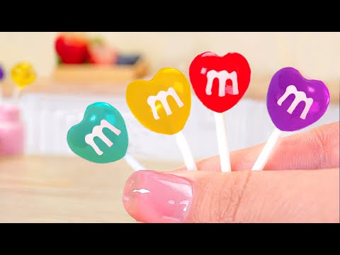 Yummy Lollipop 🍡 Miniature M&M Lollipop Candy Recipe | 1000+ Miniature Desserts By Mini Cakes