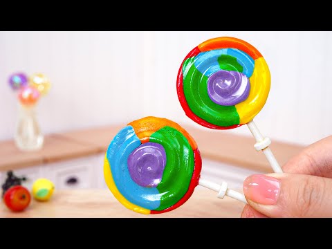 Tasty Lollipop 🍡 Miniature Rainbow Lollipop Candy Recipe | 1000+ Miniature Dessert by Mini Cakes