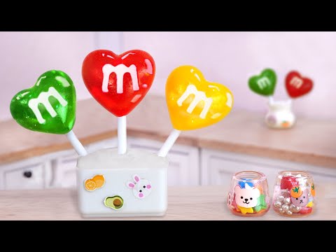 Tasty Lollipop 🍡🌈 Miniature Heart M&M Lollipop Candy Making | 1000+ Miniature Ideas By Mini Cakes