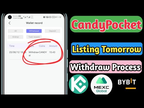 Candy pocket Live Withdrawal in Kucoin_Bybit_Mexc_CoinW Exchange || Candy Token Sell ||