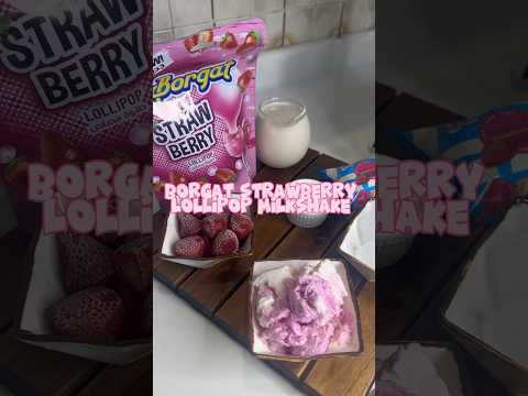 Borgat strawberry lollipop milkshake #quickrecipes #delicious #viralreels #shortvideo #explore