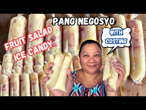PANG NEGOSYO | CREAMY FRUIT SALAD ICE CANDY RECIPE | TEAM SINGLE COOKS | ICE CREAMDY