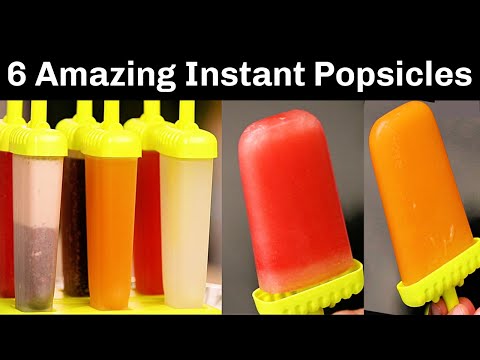 6 Instant Popsicles in 6 minutes | ६ तरीके के झटपट आइसक्रीम | How to make Ice Lolly |KabitasKitchen