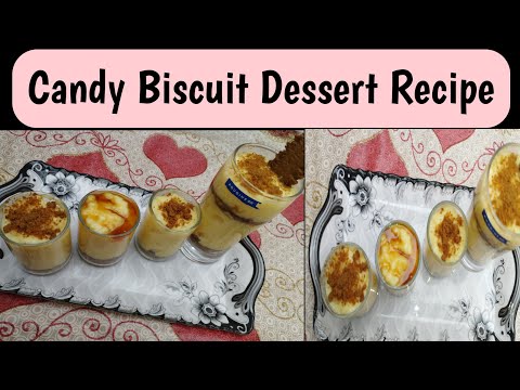 How to make Candy biscuit dessert Recipe | Candy biscuit Cake Recipe by Lyari Cooking