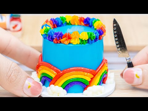 Miniature Rainbow Butter Cream Cake Decorating | Best Of Miniature Cake Recipe Ideas By Yummy Yummy