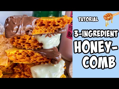3 Ingredient Honeycomb! Recipe tutorial #Shorts