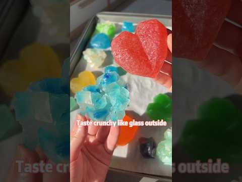 Edible crystals (crunchy outside, jelly inside)